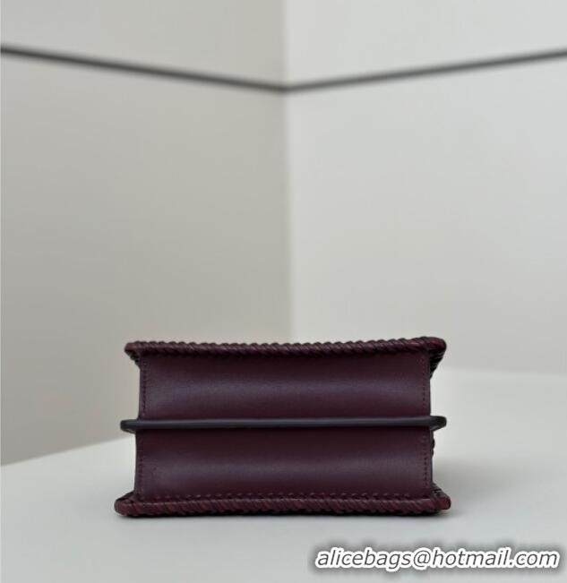 Modern Classic Fendi Peekaboo ISeeU Petite Bag in Interlaced Leather 80138S Burgundy 2025 Top