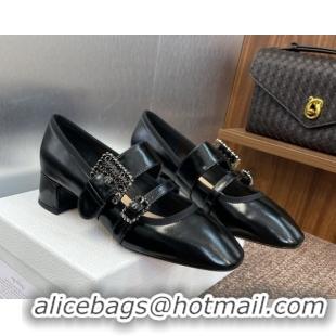 Purchase Dior D-Winter Mary Janes Pumps 3.5cm in Crinkled Patent Calfskin Leather Black 1029090
