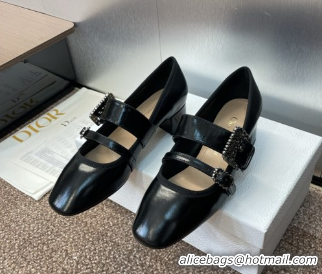 Purchase Dior D-Winter Mary Janes Pumps 3.5cm in Crinkled Patent Calfskin Leather Black 1029090