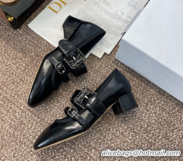 Purchase Dior D-Winter Mary Janes Pumps 3.5cm in Crinkled Patent Calfskin Leather Black 1029090