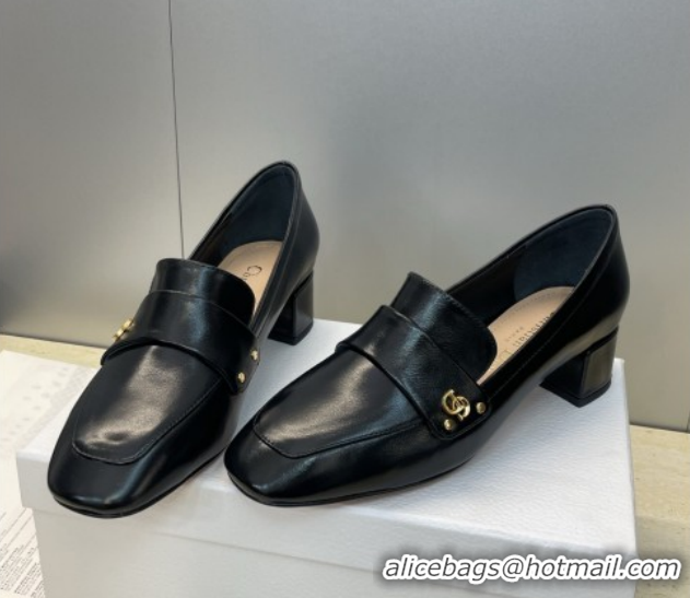 Perfect Dior D-New Loafers 3.5cm in Patent Leather Black DR121602 1216094