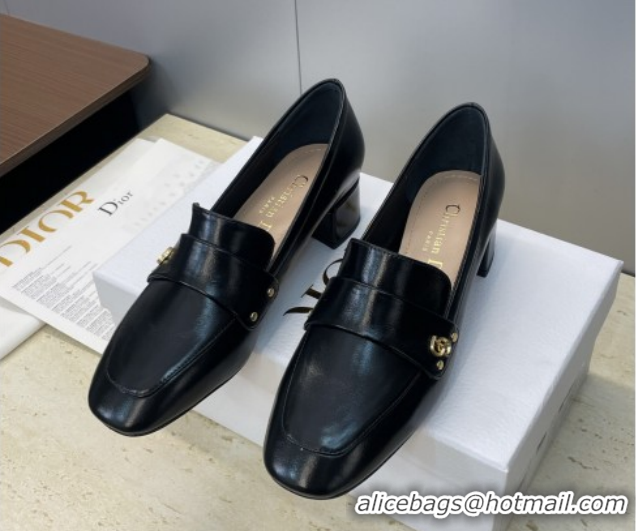 Perfect Dior D-New Loafers 3.5cm in Patent Leather Black DR121602 1216094