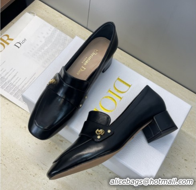 Perfect Dior D-New Loafers 3.5cm in Patent Leather Black DR121602 1216094