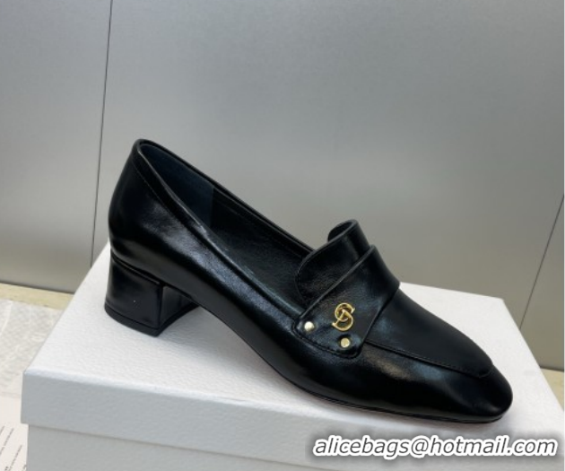 Perfect Dior D-New Loafers 3.5cm in Patent Leather Black DR121602 1216094