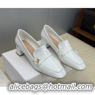 Good Quality Dior D-New Loafers 3.5cm in Patent Leather White DR121602 1216095