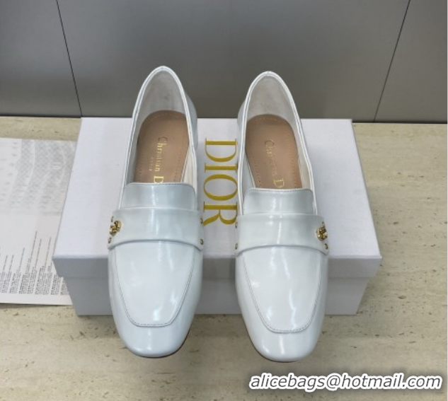 Good Quality Dior D-New Loafers 3.5cm in Patent Leather White DR121602 1216095