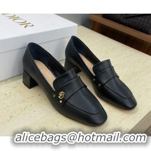 Sophisticated Dior D-New Loafers 3.5cm in Calfskin Leather Black DR121602 51216096