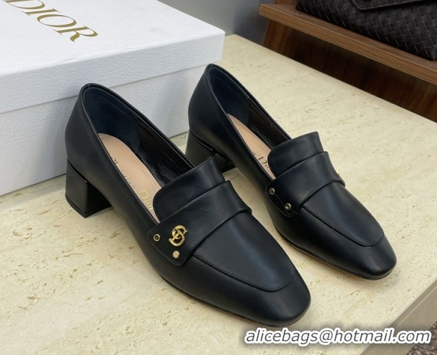 Sophisticated Dior D-New Loafers 3.5cm in Calfskin Leather Black DR121602 51216096