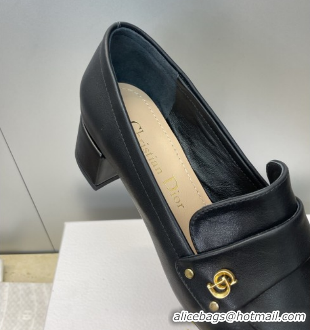 Sophisticated Dior D-New Loafers 3.5cm in Calfskin Leather Black DR121602 51216096