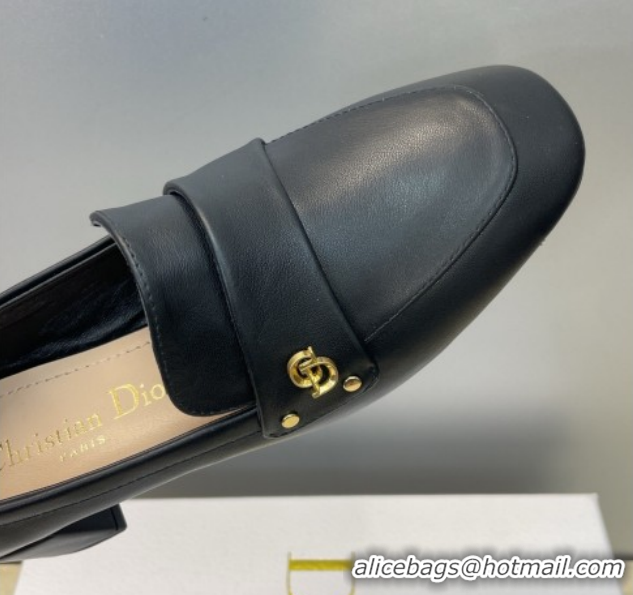 Sophisticated Dior D-New Loafers 3.5cm in Calfskin Leather Black DR121602 51216096