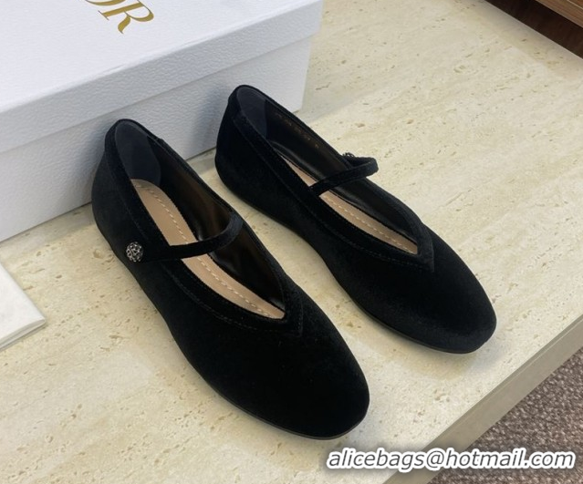 Sumptuous Dior New Ballet Flats in Suede Black DR121604 1216101