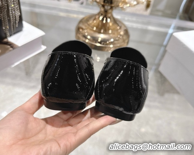 Sumptuous Dior Time Flat Loafers in Patent Leather Black DR121605 1216111