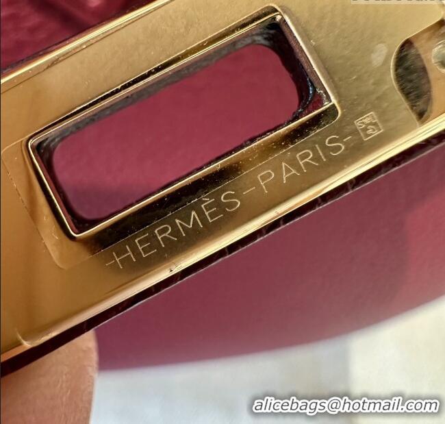 Famous Brand Hermes Birkin 25 Bag in Togo Calfskin Leather H25 Bordeaux/Gold 2025 (Half Handmade)