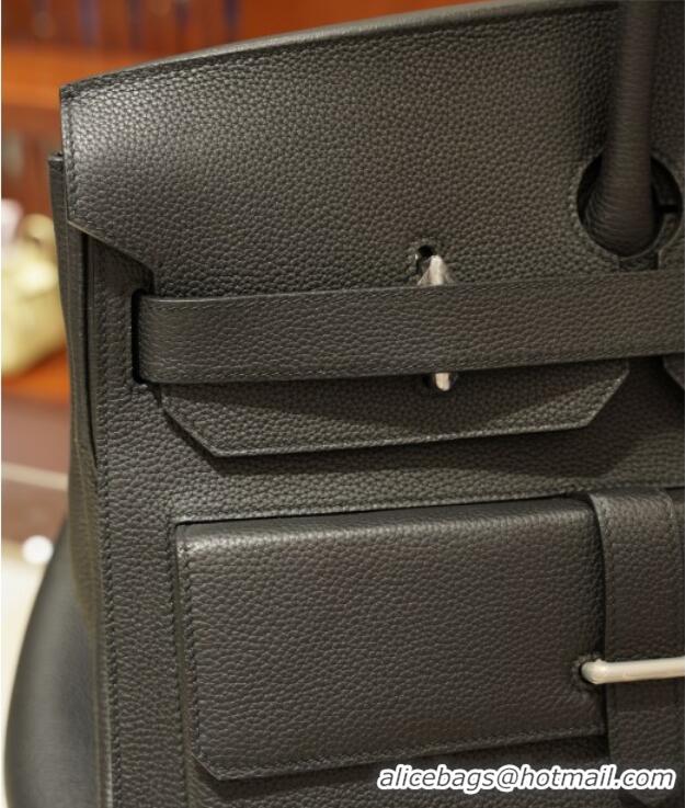 Big Discount Hermes Multipockets Birkin HAC 50 Bag in Togo Leather H50 Black/Silver 2025 (Half Handmade)