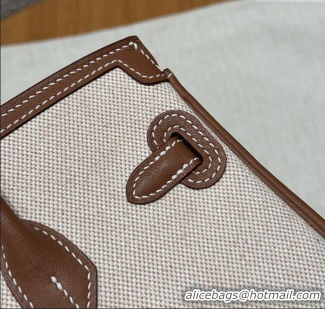 Promotional Hermes Birkin 25cm Cargo Bag in Swift Leather and Canvas H25 Dark Brown/Silver 2025 (Half Handmade)