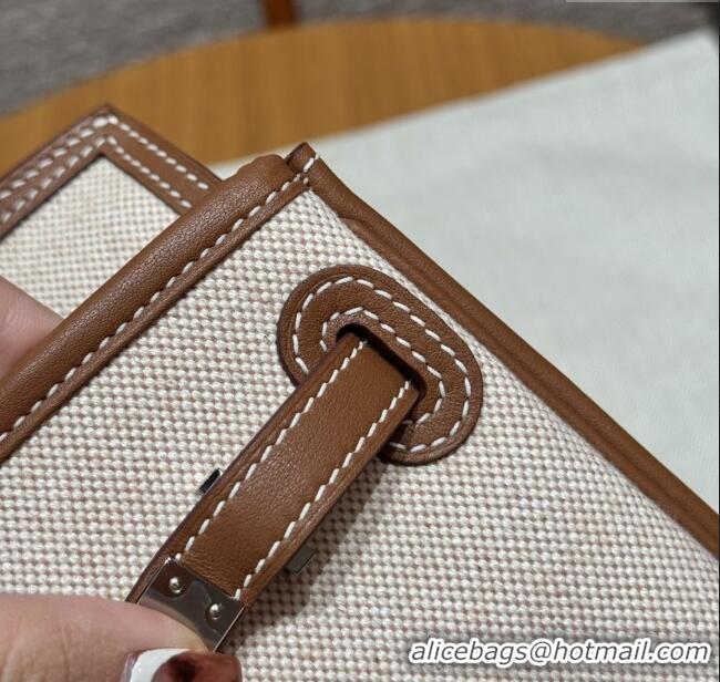 Promotional Hermes Birkin 25cm Cargo Bag in Swift Leather and Canvas H25 Dark Brown/Silver 2025 (Half Handmade)