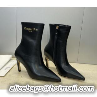 Pretty Style Dior My Dior Heeled Ankle Boots 8cm in Calfskin Leather Black DR121608 1216119