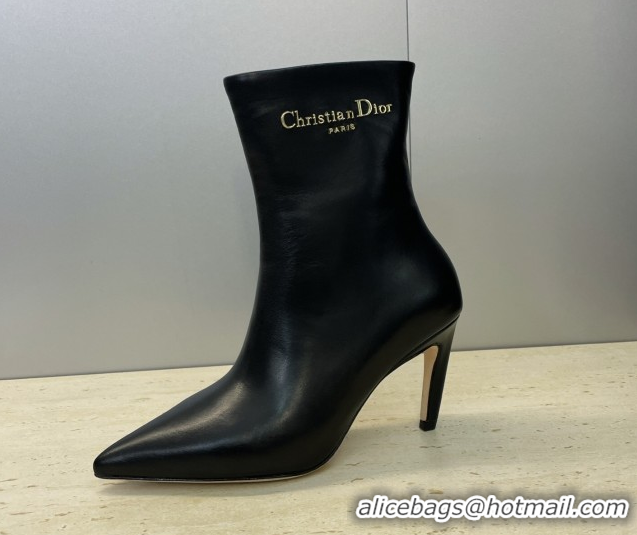 Pretty Style Dior My Dior Heeled Ankle Boots 8cm in Calfskin Leather Black DR121608 1216119
