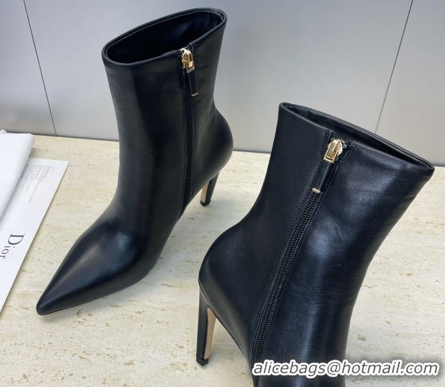Pretty Style Dior My Dior Heeled Ankle Boots 8cm in Calfskin Leather Black DR121608 1216119