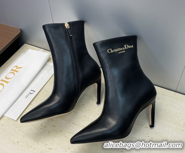 Pretty Style Dior My Dior Heeled Ankle Boots 8cm in Calfskin Leather Black DR121608 1216119