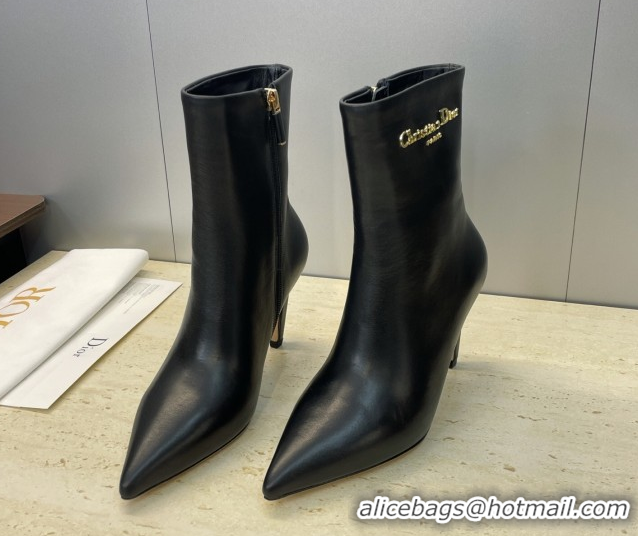Pretty Style Dior My Dior Heeled Ankle Boots 8cm in Calfskin Leather Black DR121608 1216119