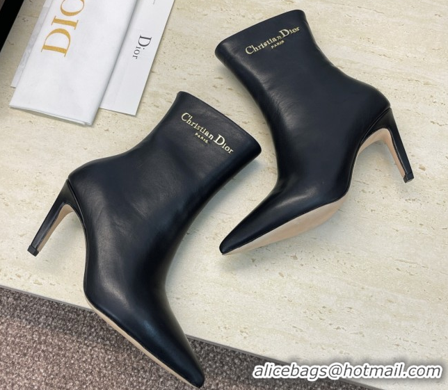 Pretty Style Dior My Dior Heeled Ankle Boots 8cm in Calfskin Leather Black DR121608 1216119