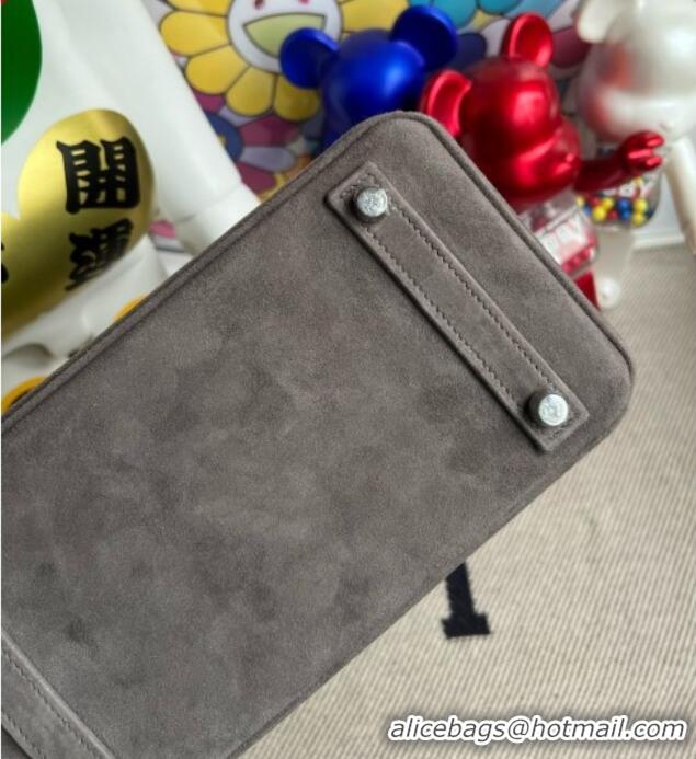 Best Product Hermes Birkin 30 Bag in Suede Leather H30 Grey/Silver 2025 (Half Handmade)