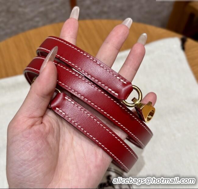 Top Grade Hermes Kelly 25 Bag in Box Leather K25 5X Rouge Piment/Gold 2025 (Half Handmade)