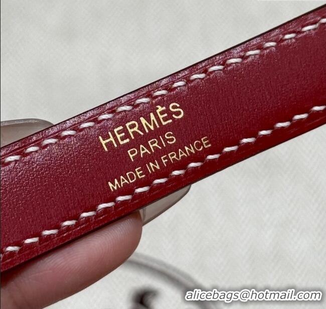 Top Grade Hermes Kelly 25 Bag in Box Leather K25 5X Rouge Piment/Gold 2025 (Half Handmade)