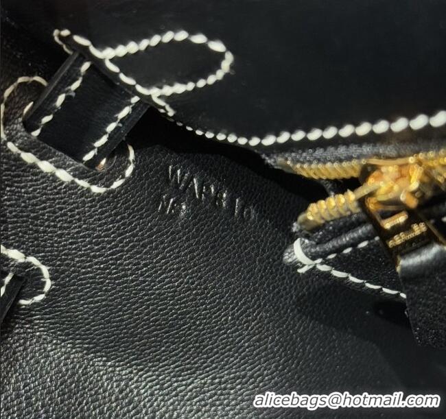 Best Price Hermes Kelly 25 Bag in Box Leather K25 Black/Gold 2025 (Half Handmade)