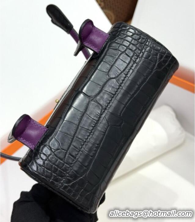 Best Quality Hermes Kelly Doll Bag in Matt Alligator Leather H16 Black 2025(Handmade)