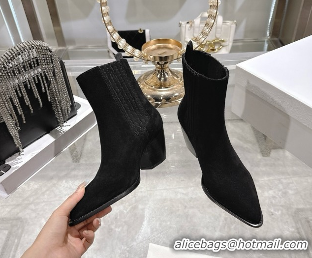 Popular Style Dior Wild Heeled Ankle Boots 5cm in Suede Black DR121610 1216132