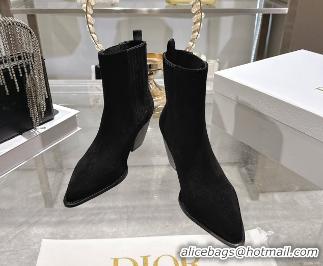 Popular Style Dior Wild Heeled Ankle Boots 5cm in Suede Black DR121610 1216132