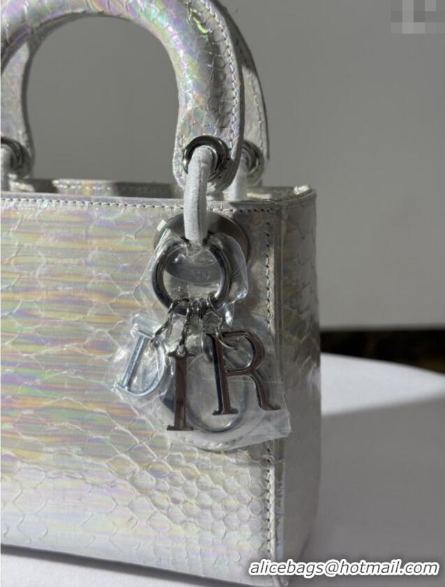 Famous Brand Dior Mini Lady Dior Bag in Python Leather D123003 Colorful/Silver 2025