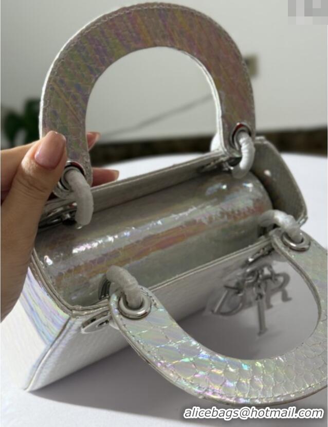 Famous Brand Dior Mini Lady Dior Bag in Python Leather D123003 Colorful/Silver 2025