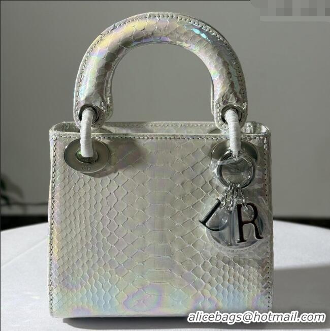Famous Brand Dior Mini Lady Dior Bag in Python Leather D123003 Colorful/Silver 2025