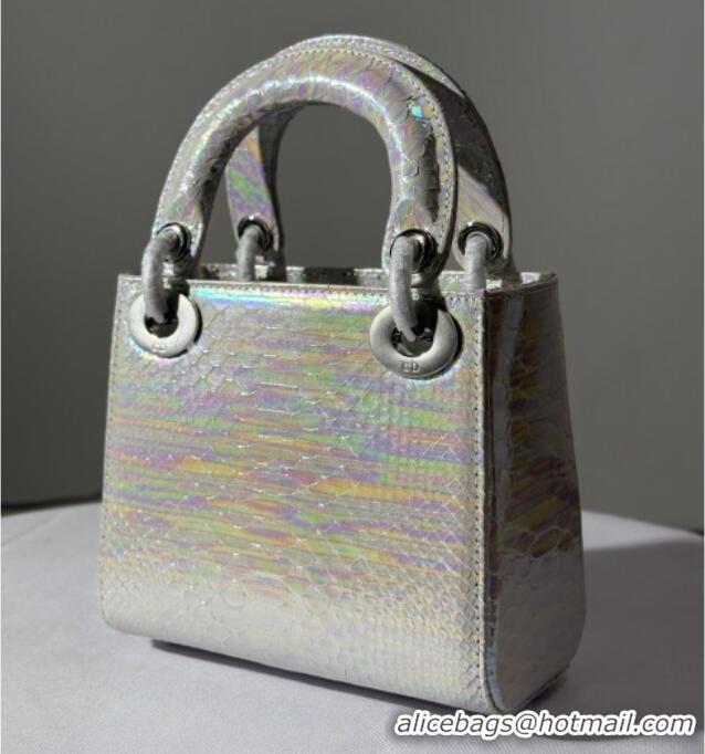 Famous Brand Dior Mini Lady Dior Bag in Python Leather D123003 Colorful/Silver 2025