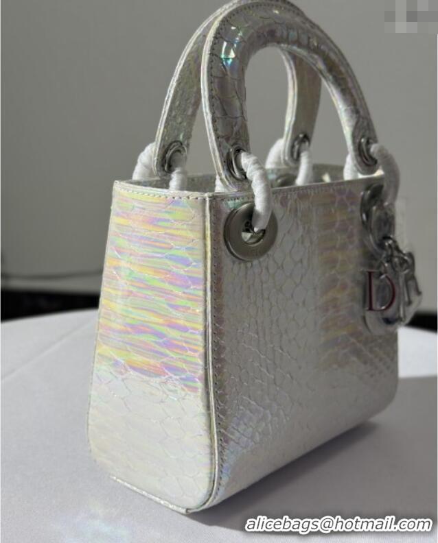 Famous Brand Dior Mini Lady Dior Bag in Python Leather D123003 Colorful/Silver 2025