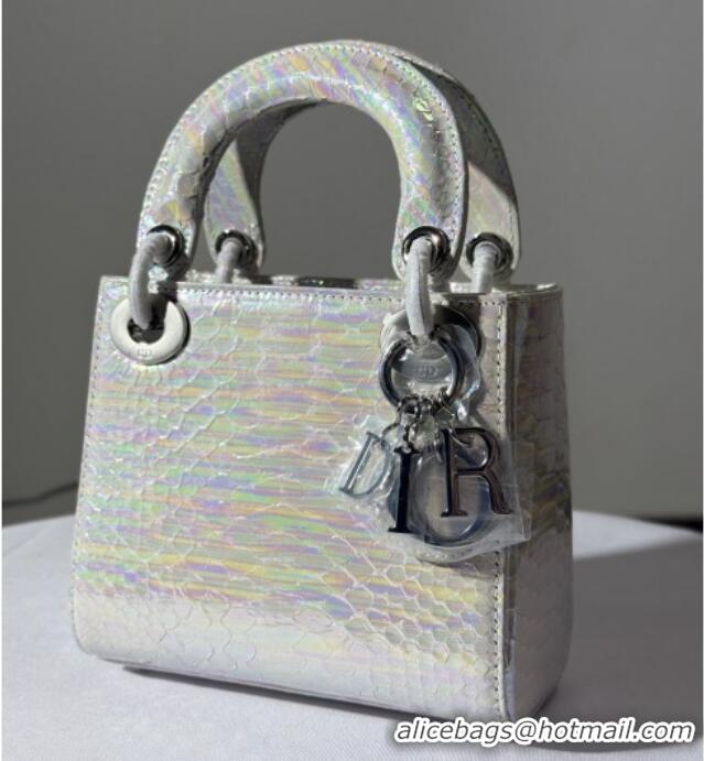 Famous Brand Dior Mini Lady Dior Bag in Python Leather D123003 Colorful/Silver 2025