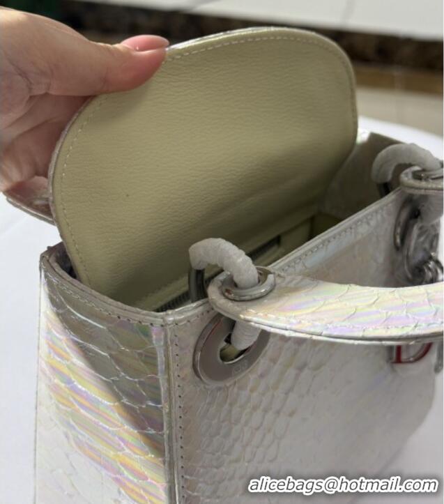 Famous Brand Dior Mini Lady Dior Bag in Python Leather D123003 Colorful/Silver 2025