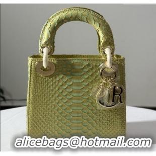 Big Discount Dior Mini Lady Dior Bag in Python Leather D123006 Gold 2025
