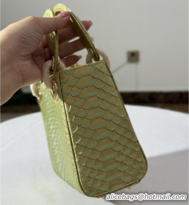 Big Discount Dior Mini Lady Dior Bag in Python Leather D123006 Gold 2025