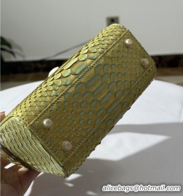Big Discount Dior Mini Lady Dior Bag in Python Leather D123006 Gold 2025