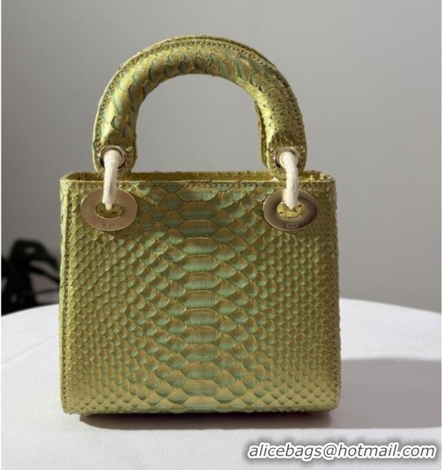 Big Discount Dior Mini Lady Dior Bag in Python Leather D123006 Gold 2025