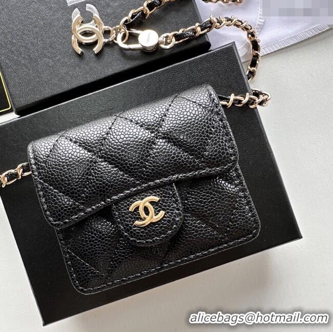 Good Product Chanel Chain Belt with Pouch in Griany Leather 2016025 Black/Gold 2025
