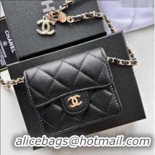 Pretty Style Chanel Chain Belt with Pouch in Smooth Leather 2016025 Black/Gold 2025