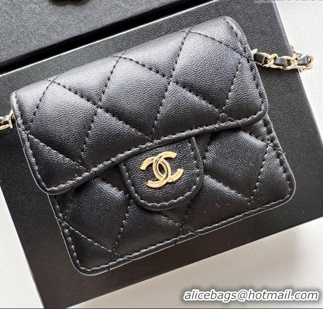 Pretty Style Chanel Chain Belt with Pouch in Smooth Leather 2016025 Black/Gold 2025