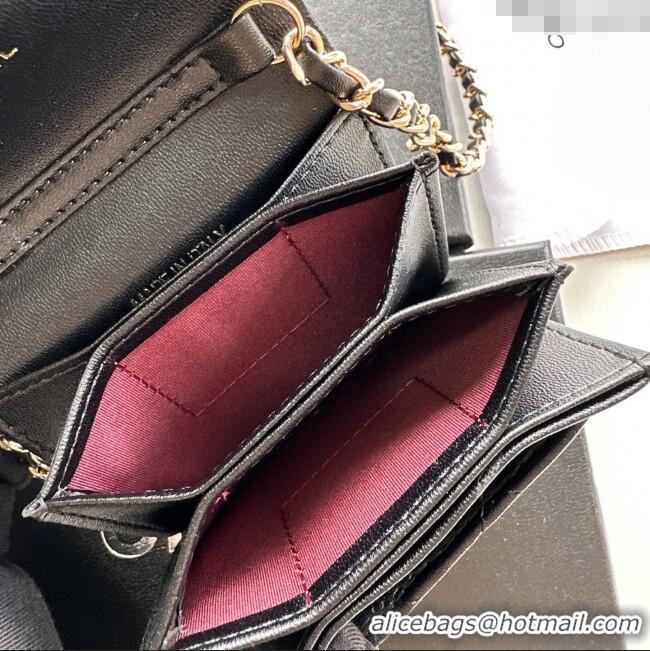 Pretty Style Chanel Chain Belt with Pouch in Smooth Leather 2016025 Black/Gold 2025