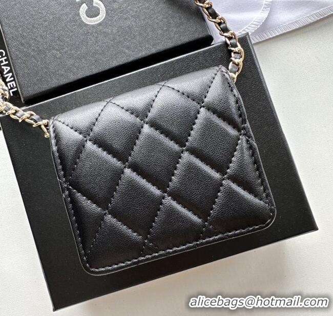 Pretty Style Chanel Chain Belt with Pouch in Smooth Leather 2016025 Black/Gold 2025