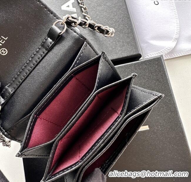 Trendy Design Chanel Chain Belt with Pouch in Smooth Leather 2016025 Black/Silver 2025